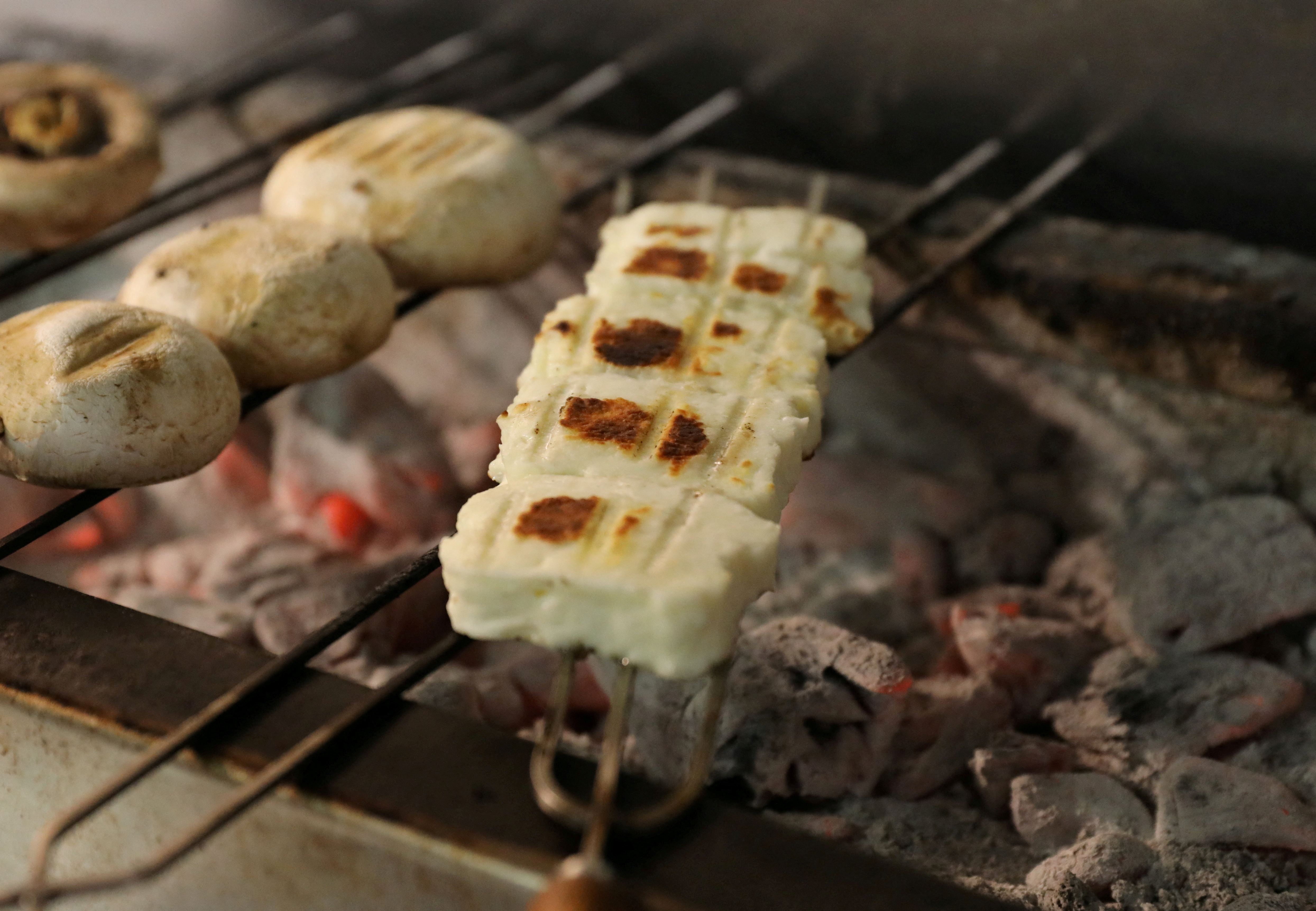 FILE PHOTO: Grilled halloumi is seen in a restaurant in Nicosia