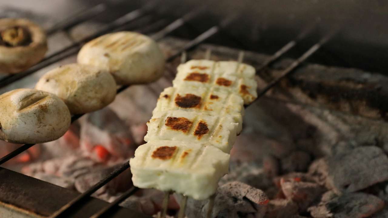 FILE PHOTO: Grilled halloumi is seen in a restaurant in Nicosia
