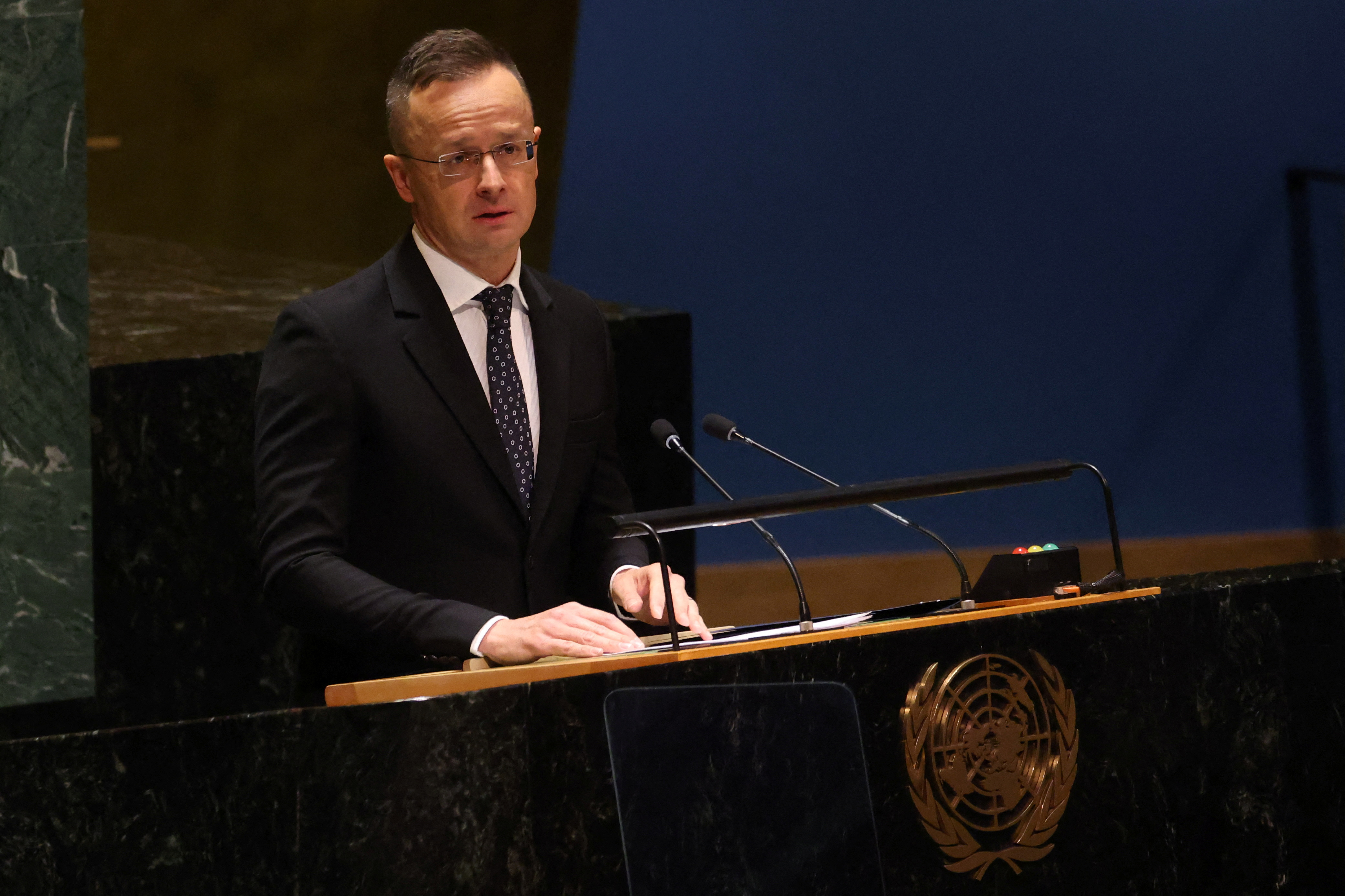 U.N. General Asembly holds high-level meeting on adoption of resolution on Ukraine in New York