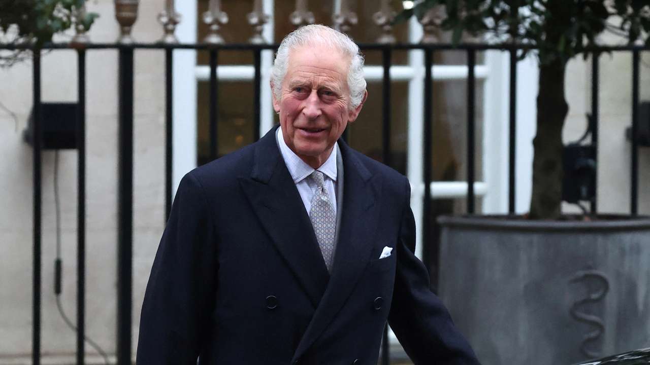 Britain's King Charles leaves the London Clinic after receiving treatment for an enlarged prostate, in London