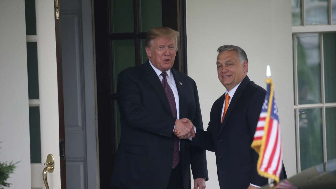 FILE PHOTO: U.S. President Trump welcomes Hungary's Prime Minister Orban at the White House in Washington