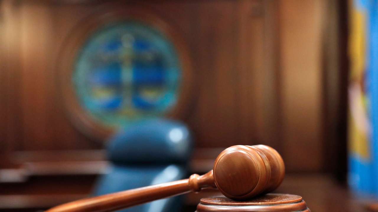 A gavel and a block is pictured on the judge's bench in this illustration picture taken in the Sussex County Court of Chancery in Georgetown, Delaware