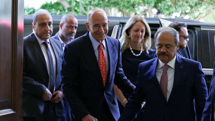 FILE PHOTO: U.S. Ambassador to Turkey and U.S. special envoy for Syria Thomas Barrack arrives to meet with Lebanese Parliament Speaker Nabih Berri in Beirut