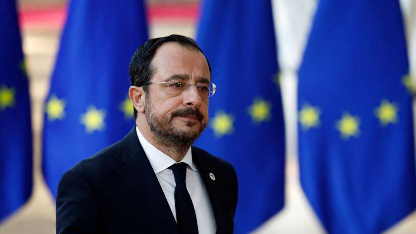 FILE PHOTO: Cyprus President Nikos Christodoulides attends a European Union leaders summit in Brussels