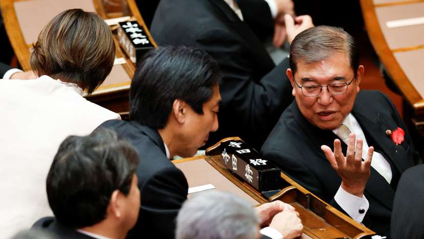 Japan's new Prime Minister Shigeru Ishiba gives his first policy speech at parliament, in Tokyo