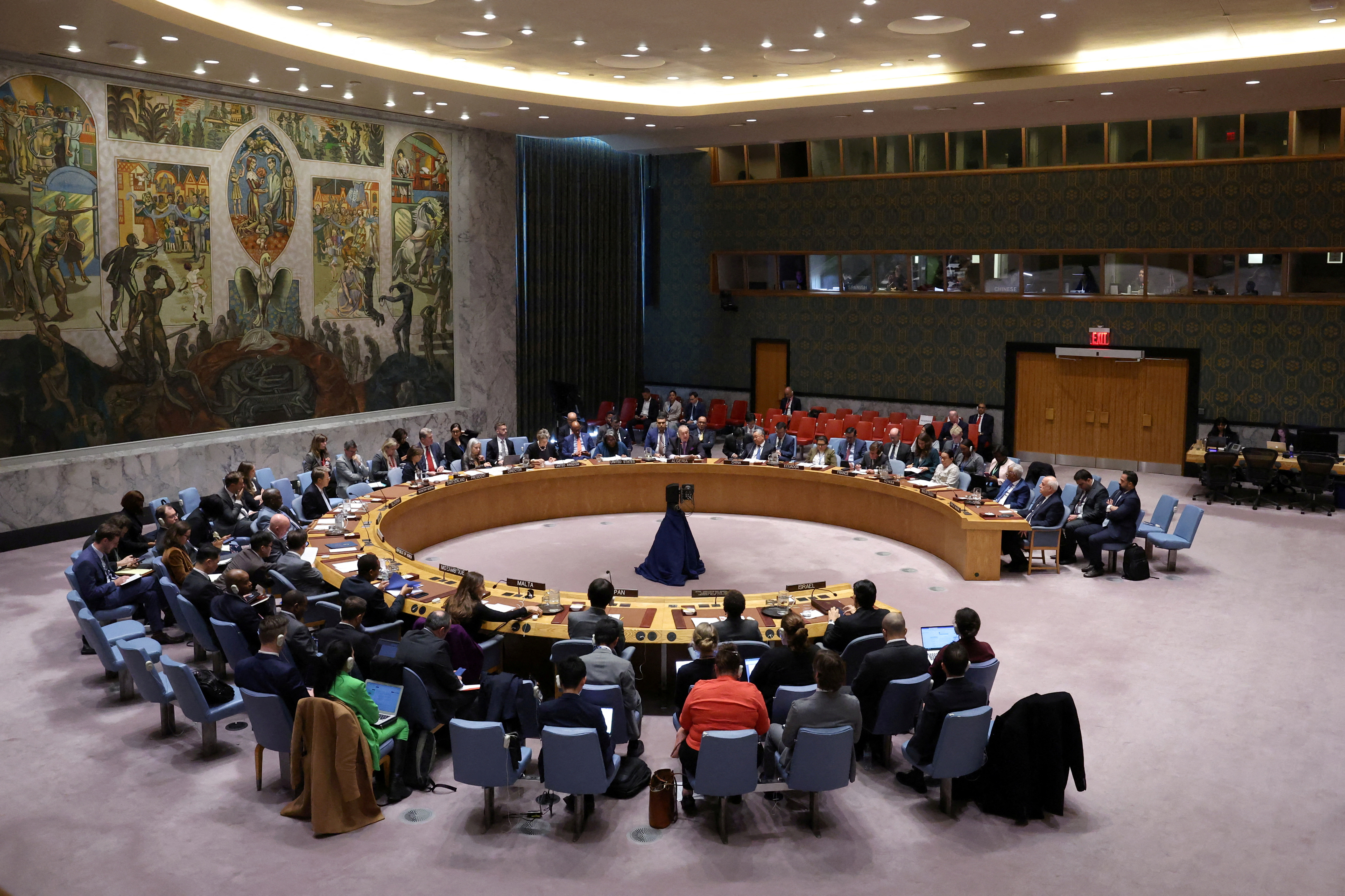 FILE PHOTO: United Nations Security Council meeting at U.N. headquarters in New York