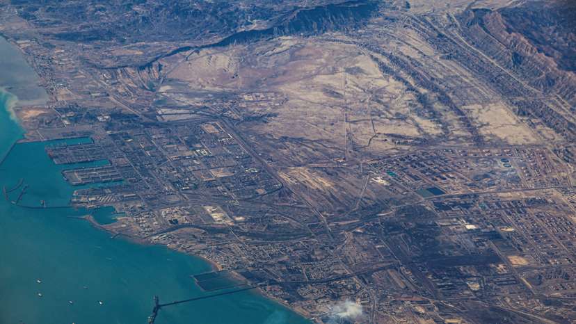 FILE PHOTO: An aerial view Port of Fujairah, United Arab Emirates in the strait of Hormuz