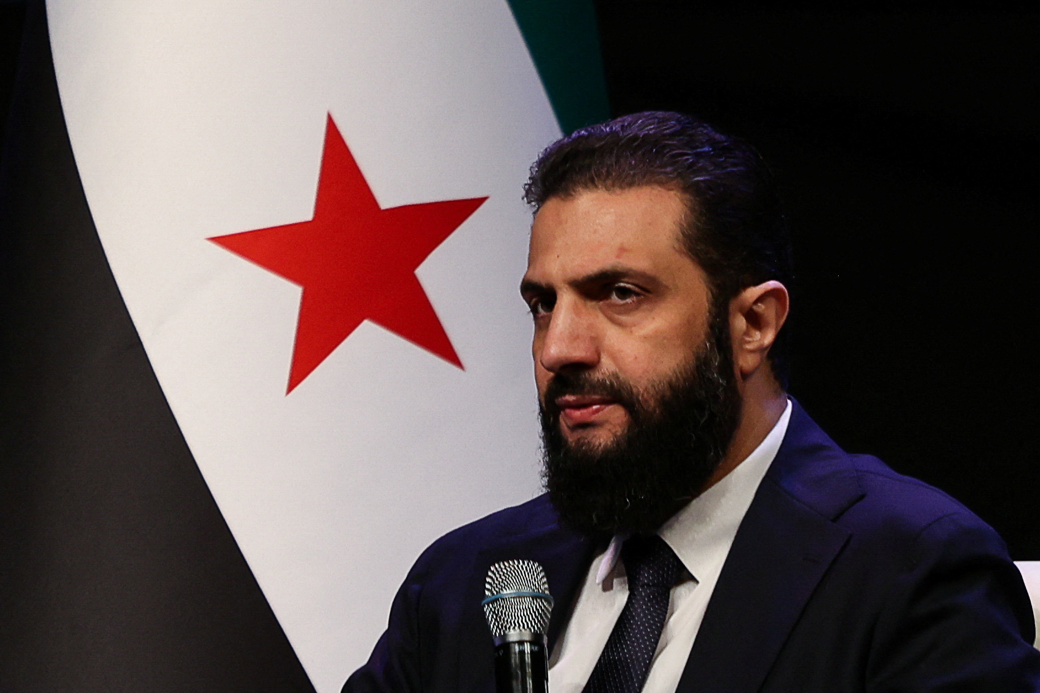 Syrian President al-Sharaa attends the Ministry of Awqaf conference titled "Unity of Islamic Discourse", in Damascus