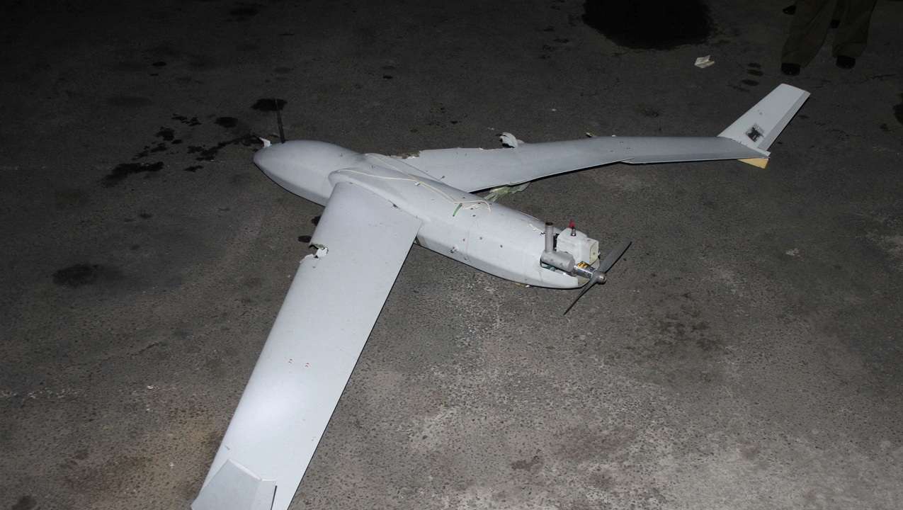 The remains of a crashed drone are shown in a photo released by North Korea's official Korean Central News Agency