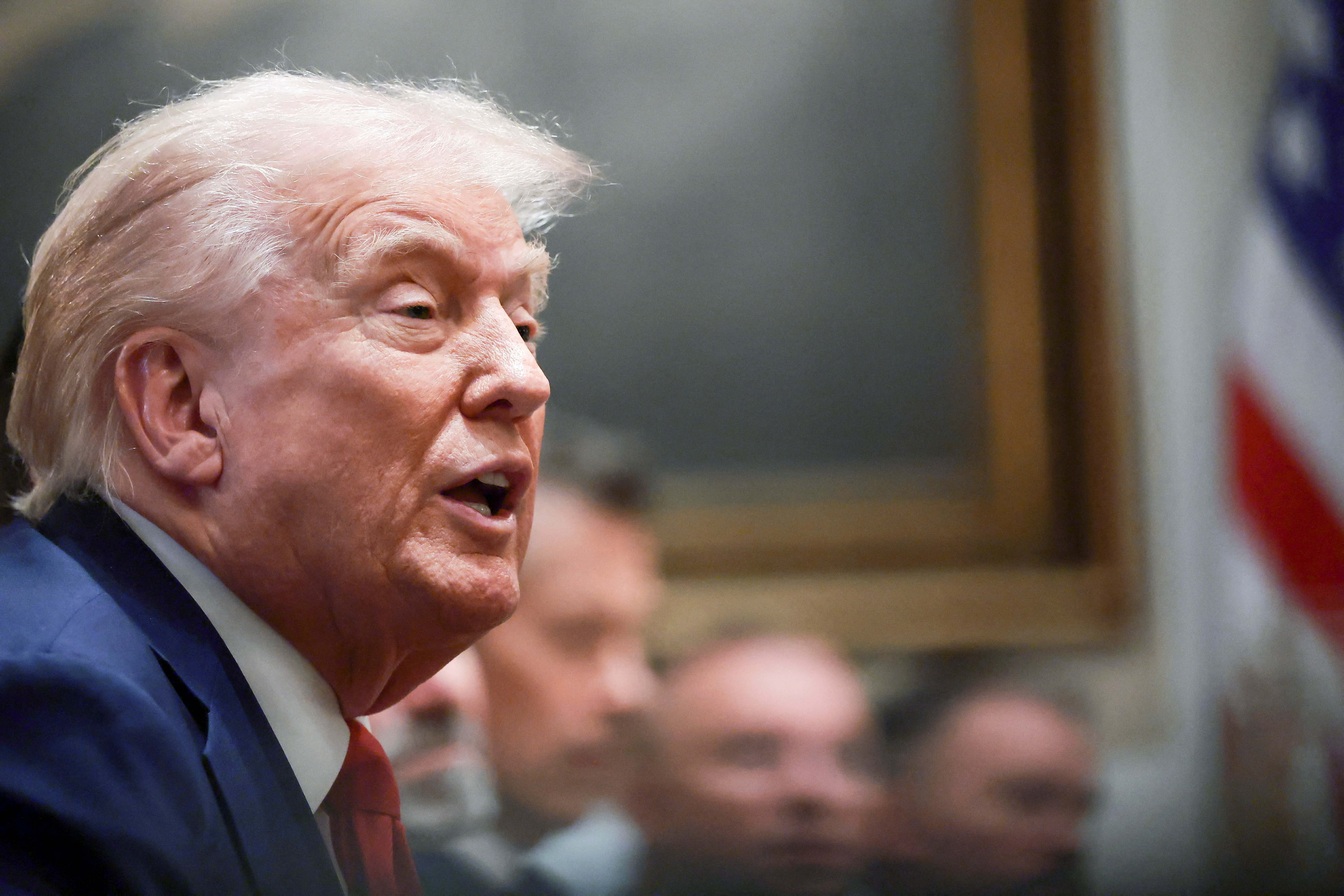U.S. President Donald Trump attends a cabinet meeting, at the White House in Washington, D.C.,