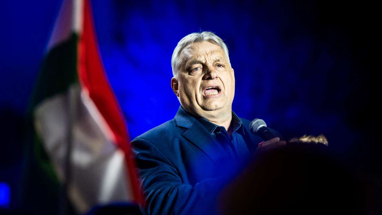 FILE PHOTO: Hungarian Prime Minister Viktor Orban at an election campaign rally