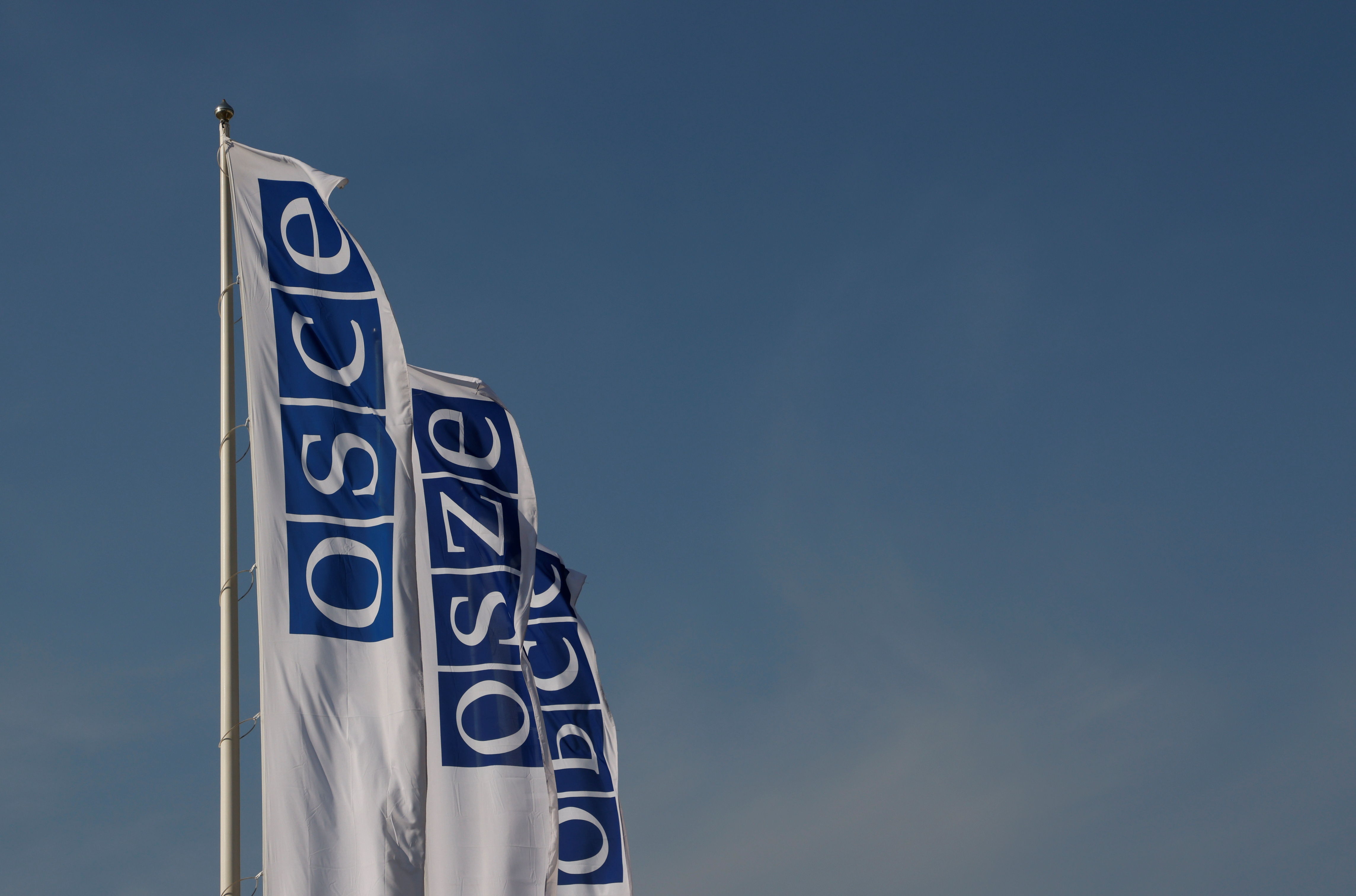 OSCE flags outside the organisations headquarters in Vienna