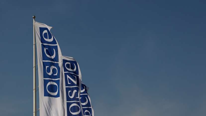 OSCE flags outside the organisations headquarters in Vienna