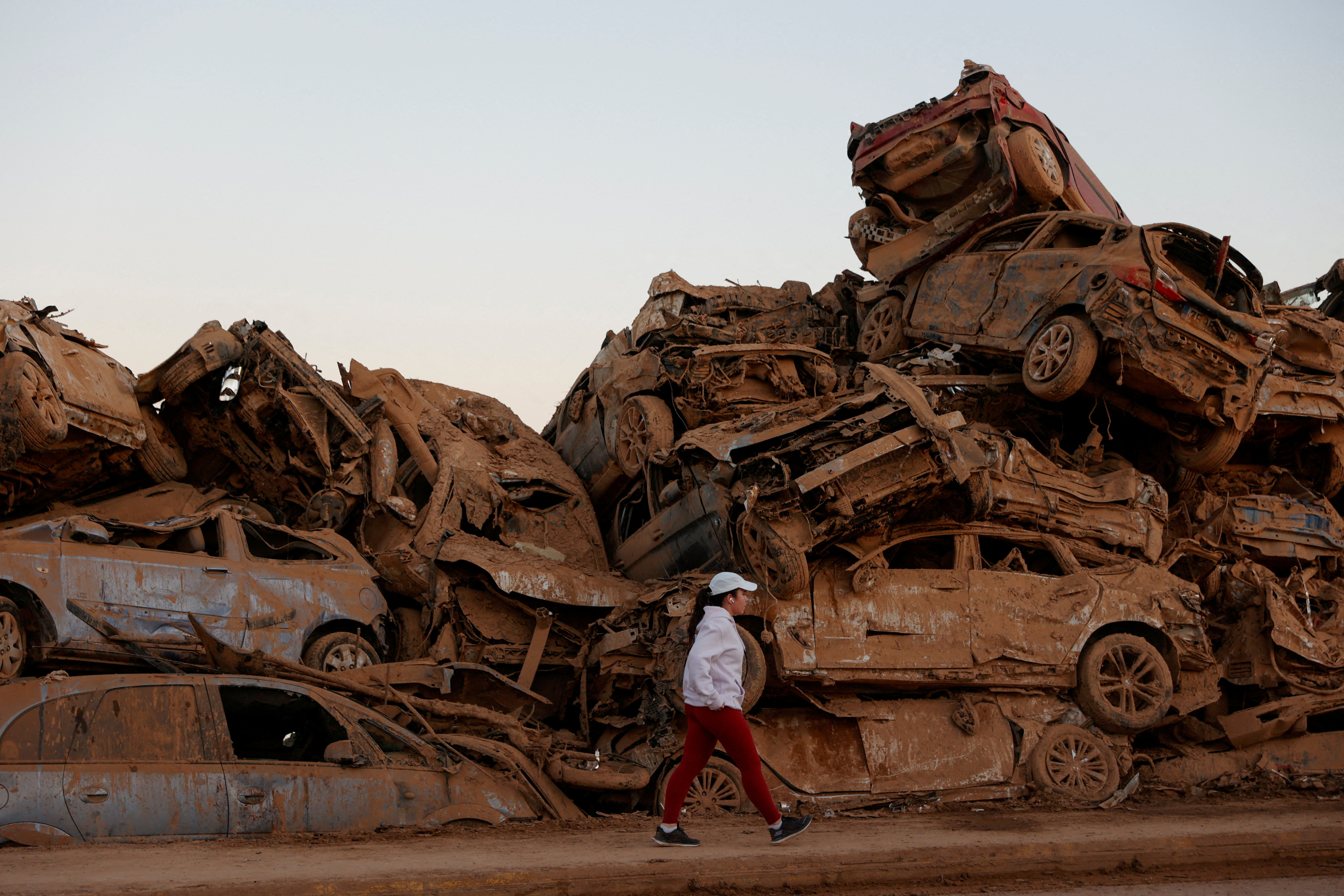 FILE PHOTO: Ahead of the first month anniversary of the deadly floods in Valencia region, residents of disaster ground-zero of Paiporta