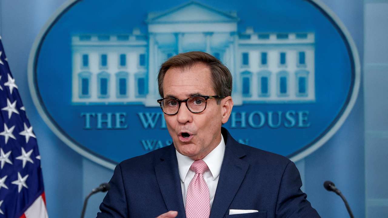 U.S. National Security Council Coordinator for Strategic Communications, John Kirby, attends a press briefing at the White House in Washington