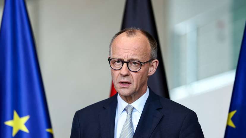 German Chancellor Merz makes a statement on the situation in the Middle East, in Berlin