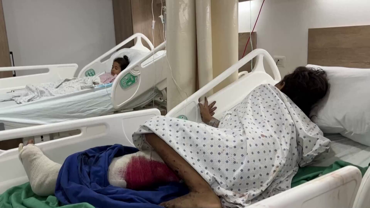 Lebanese children at the hospital were injured in the attack.