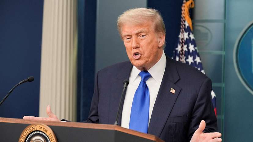 FILE PHOTO: U.S. President Trump speaks to the media at the White House in Washington
