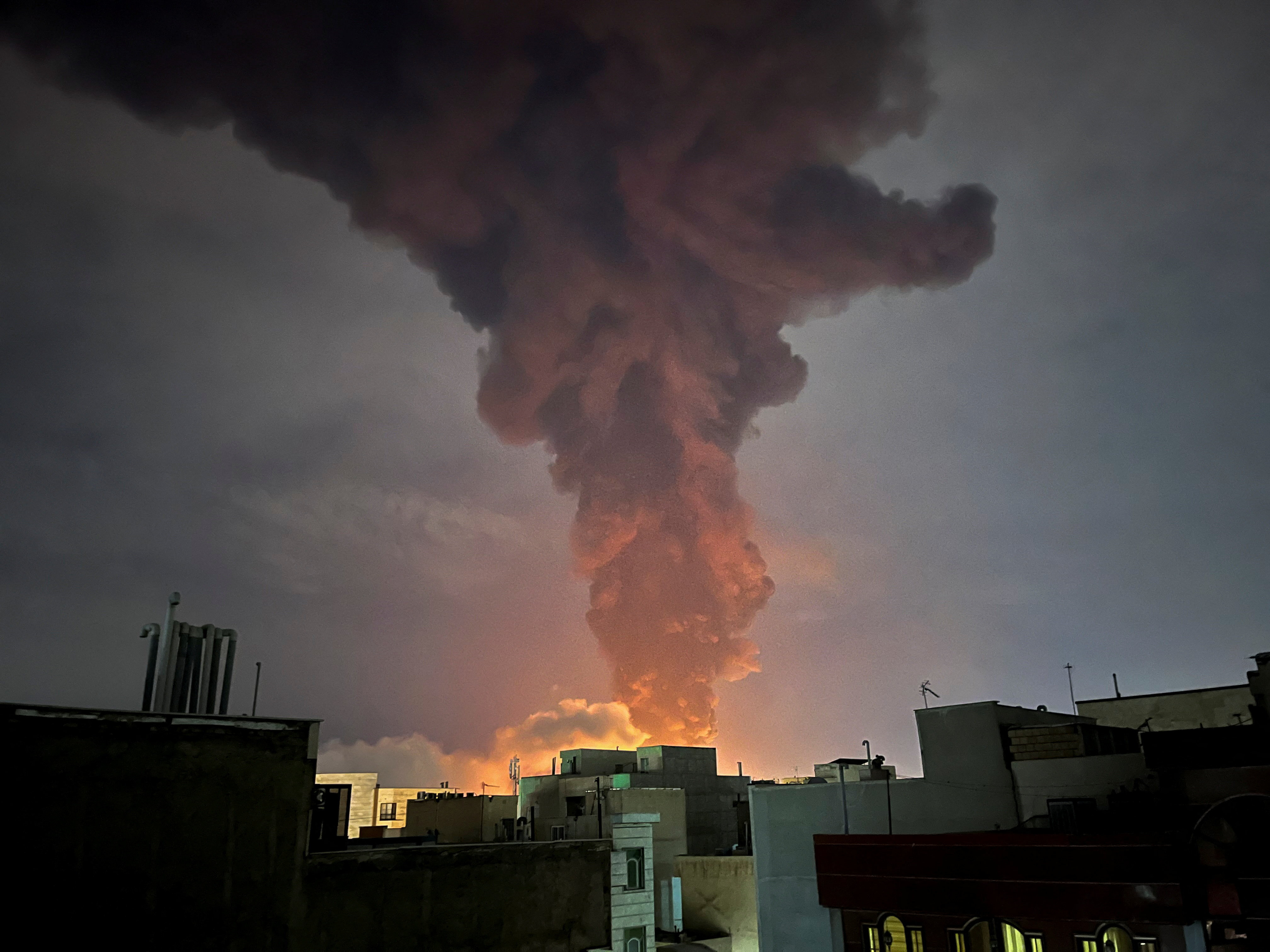 Smoke rises following an explosion, amid the U.S.-Israeli conflict with Iran, in Tehran