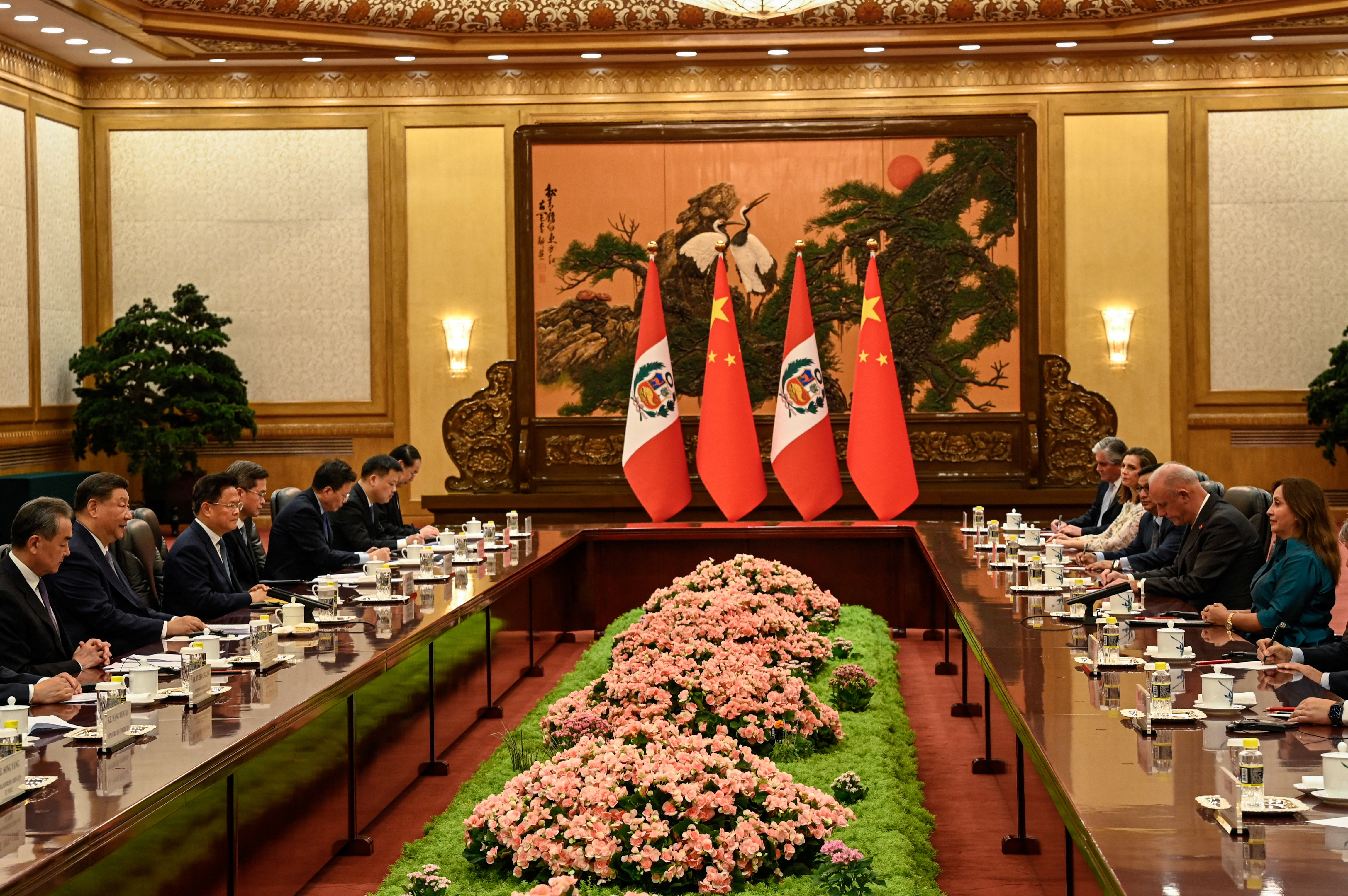 Chinese President Xi Jinping meets his Peruvian counterpart Dina Boluarte