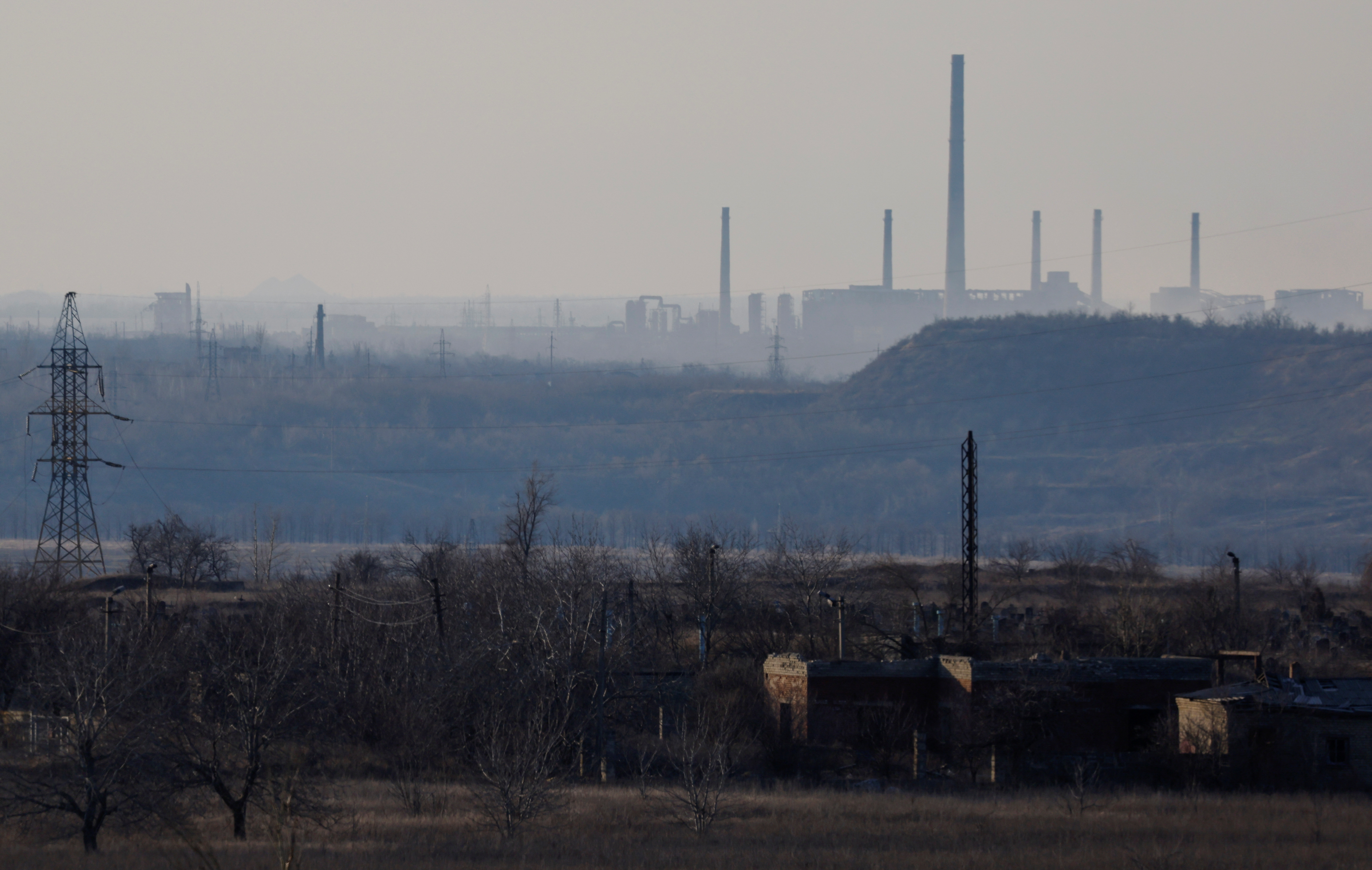 A view shows Avdiivka Coke and Chemical Plant