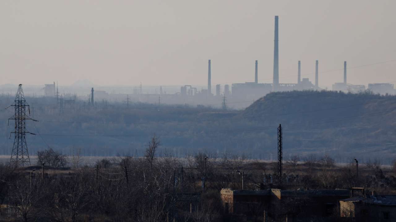 A view shows Avdiivka Coke and Chemical Plant