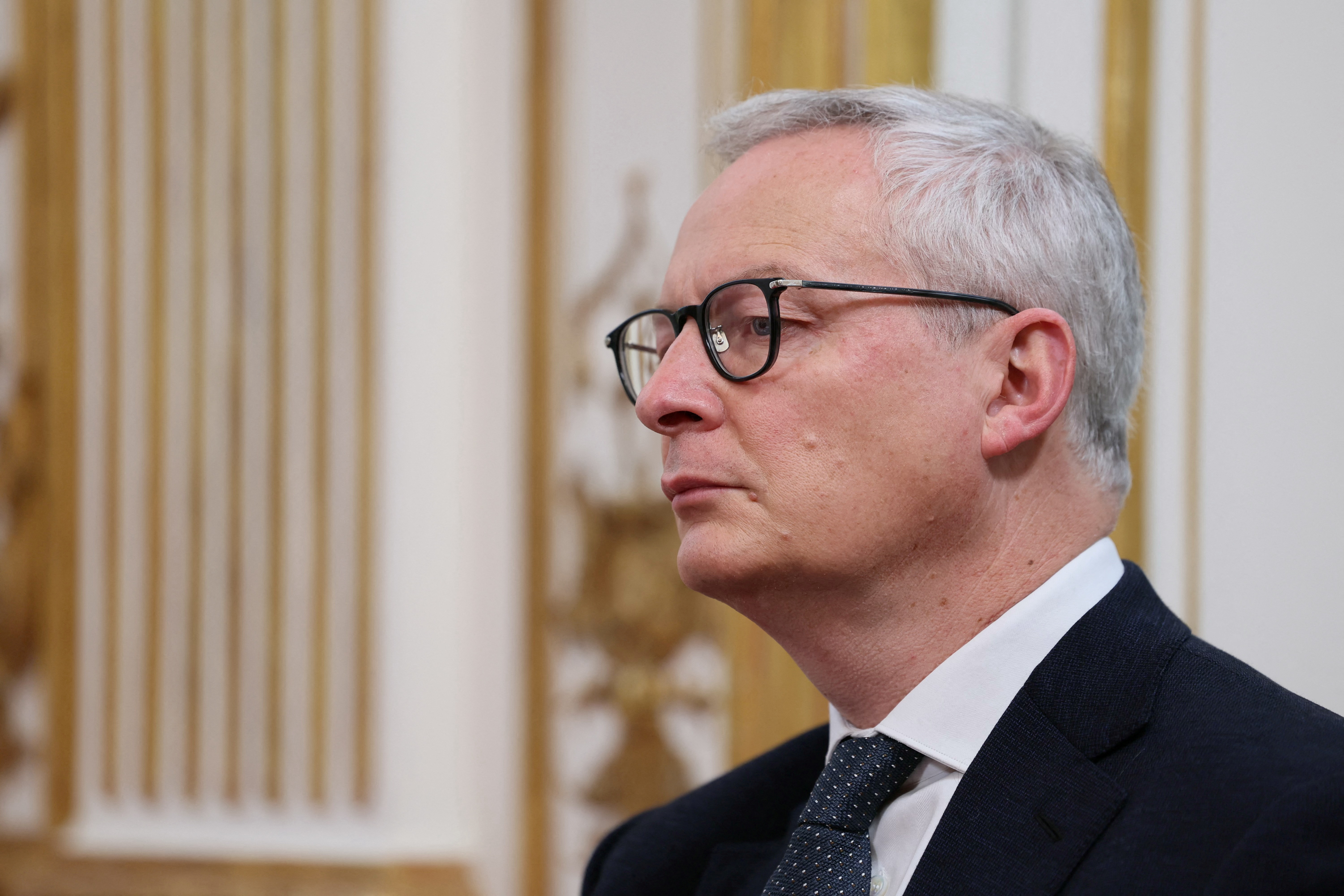 French ministers hold a press conference at the Hotel Matignon, in Paris