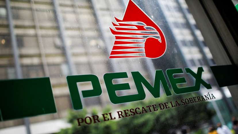 FILE PHOTO: The logo of Petroleos Mexicanos (Pemex) is pictured at the company's headquarters in Mexico City