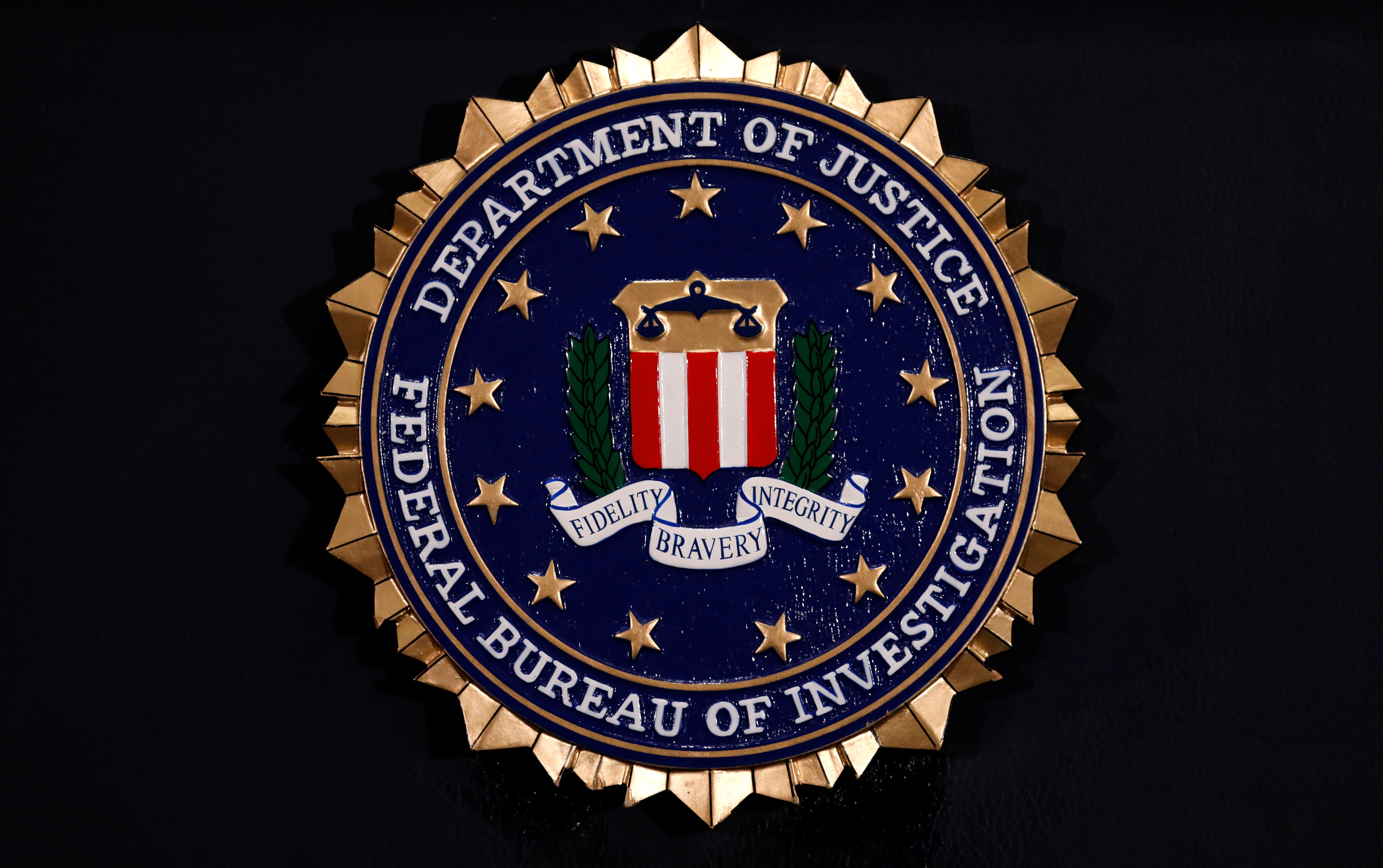 FILE PHOTO: The Federal Bureau of Investigation seal is seen at FBI headquarters