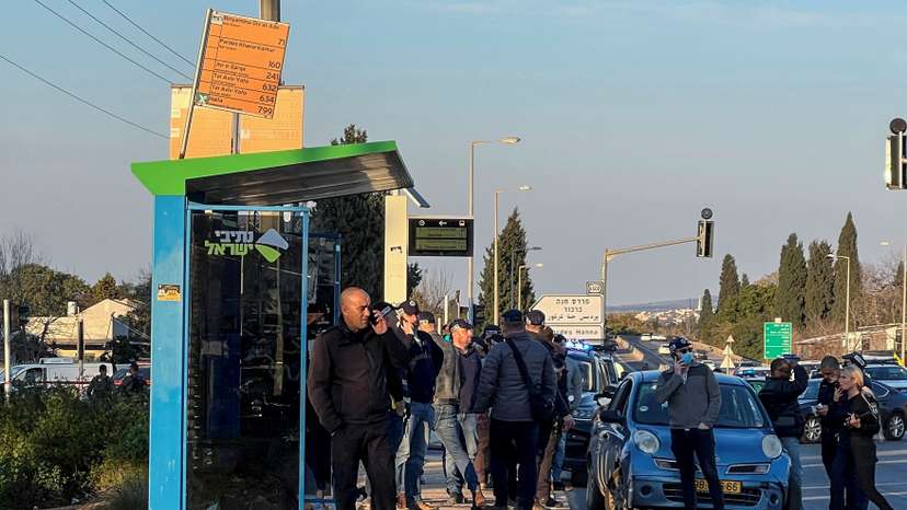 Israeli police work at the scene of a suspected ramming attack near