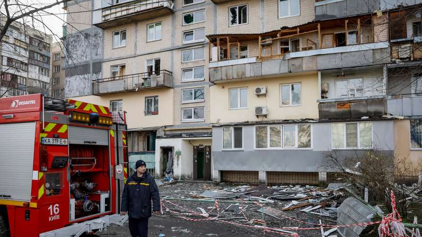 Russian drone strike in Kyiv