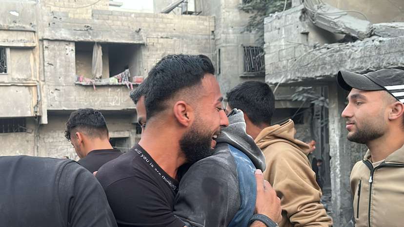 Aftermath of Israeli strike on a house in Gaza's Jabalia
