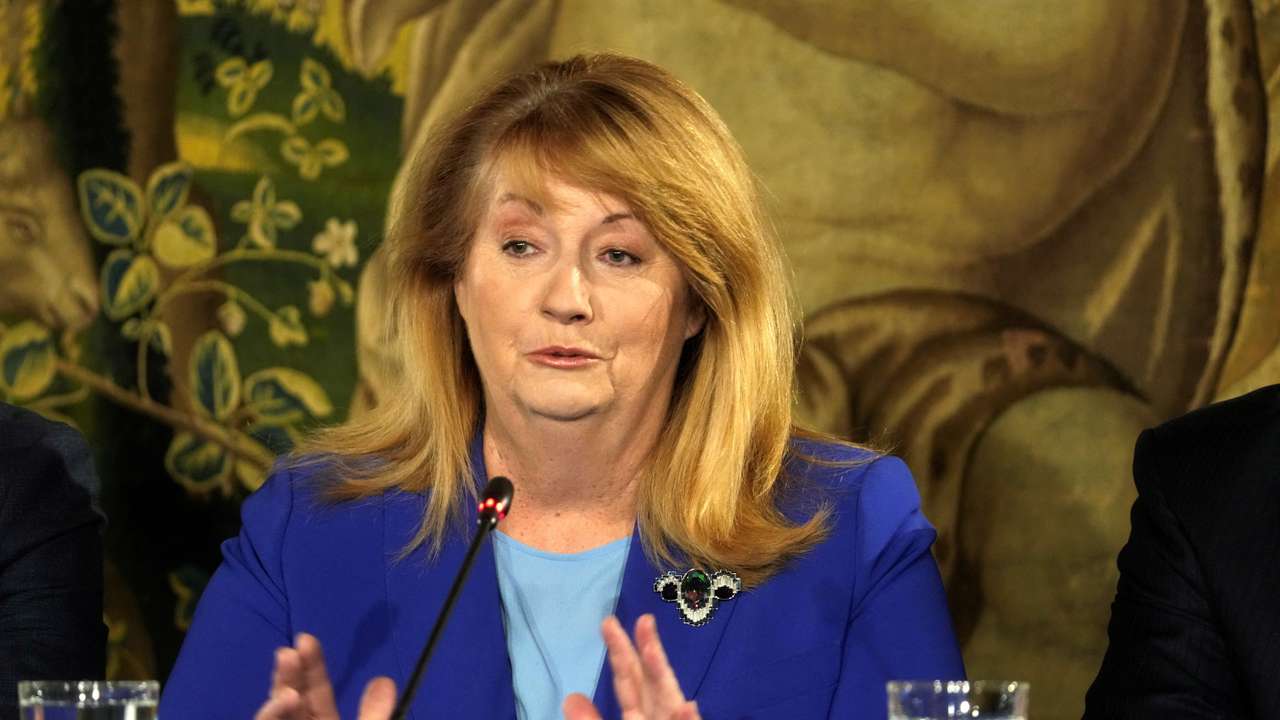 Social Democrats leader Blinkeviciute attends press conference in Vilnius