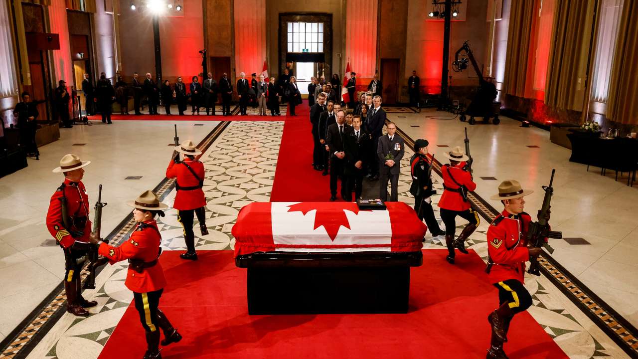 The casket of late former Canadian PM Mulroney lies in state ahead of his Montreal funeral