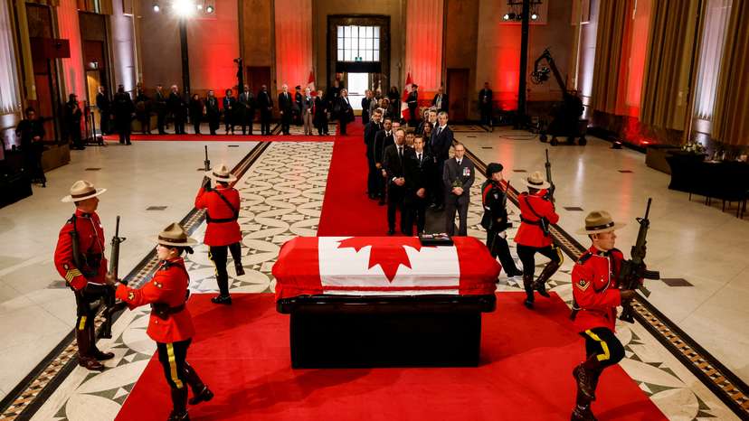 The casket of late former Canadian PM Mulroney lies in state ahead of his Montreal funeral