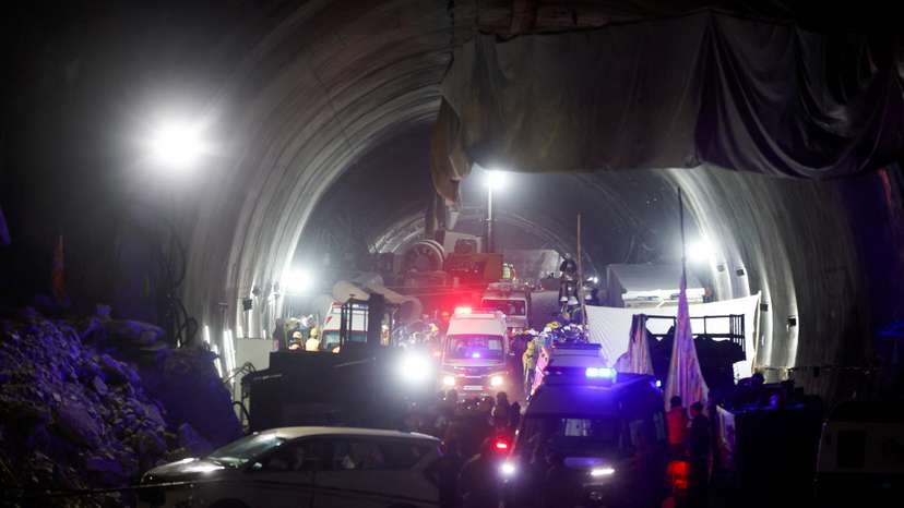 Rescue operations in progress after workers are trapped in a tunnel collapse, in Uttarkashi