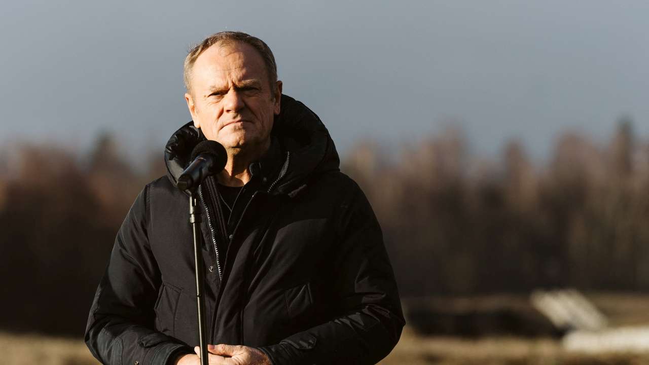 FILE PHOTO: Polish PM Tusk visits the first part of a system East Shield in Dabrowka