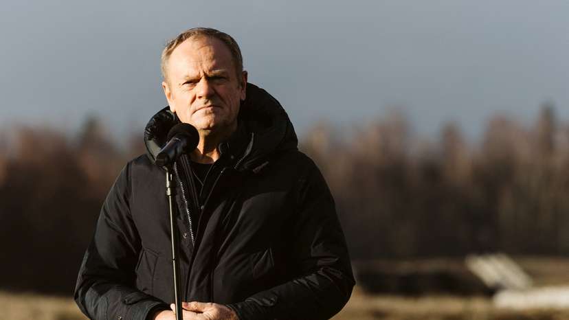 FILE PHOTO: Polish PM Tusk visits the first part of a system East Shield in Dabrowka