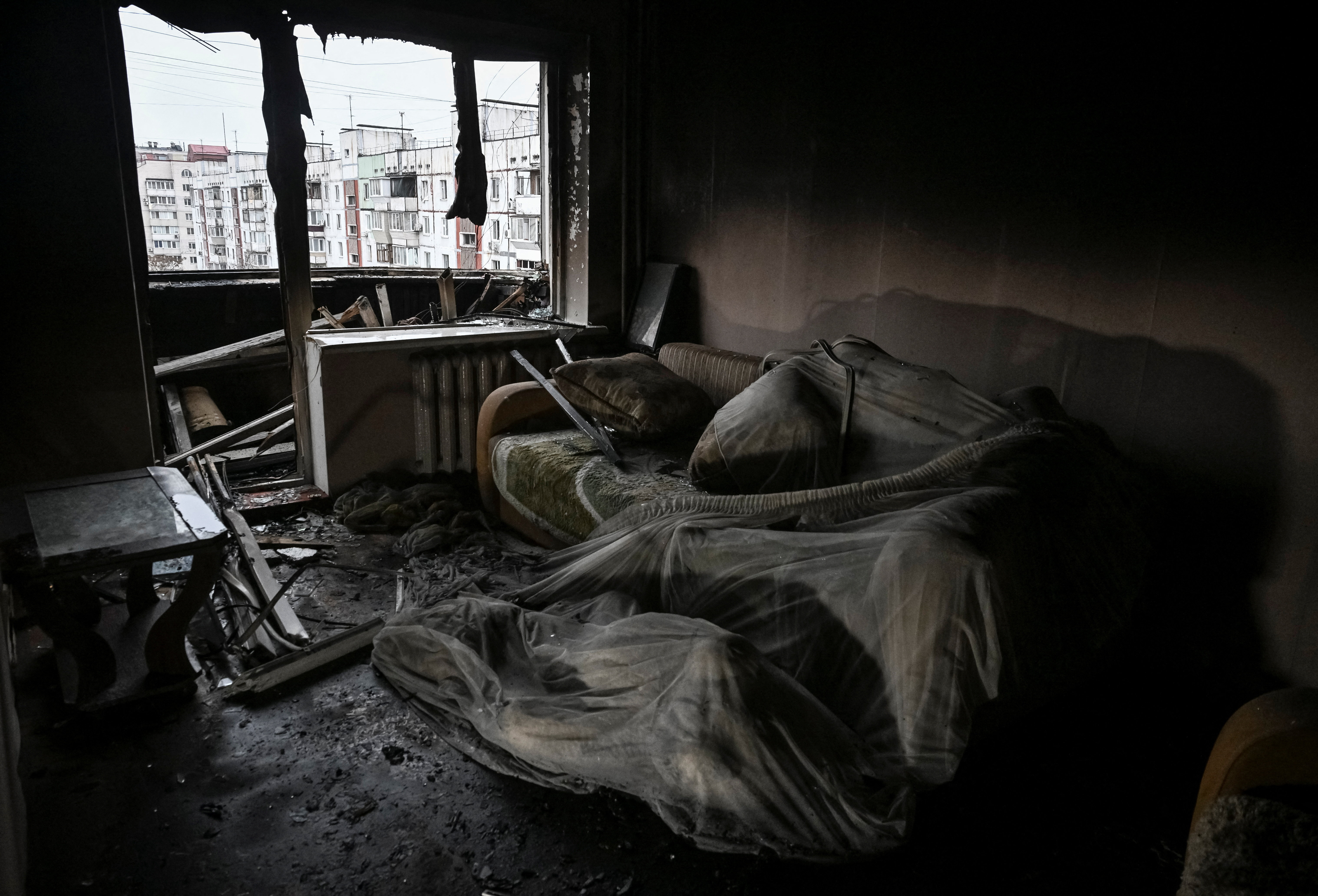 Aftermath of a Russian drone attack in Zaporizhzhia