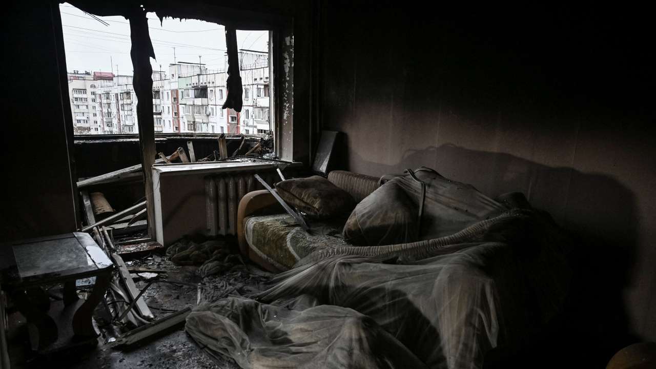 Aftermath of a Russian drone attack in Zaporizhzhia
