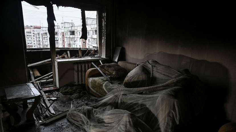 Aftermath of a Russian drone attack in Zaporizhzhia