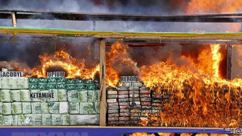 Incineration of drugs in Thailand