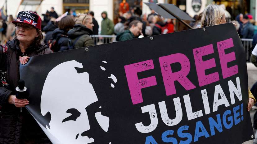 FILE PHOTO: Supporters of WikiLeaks founder Julian Assange protest in Vienna