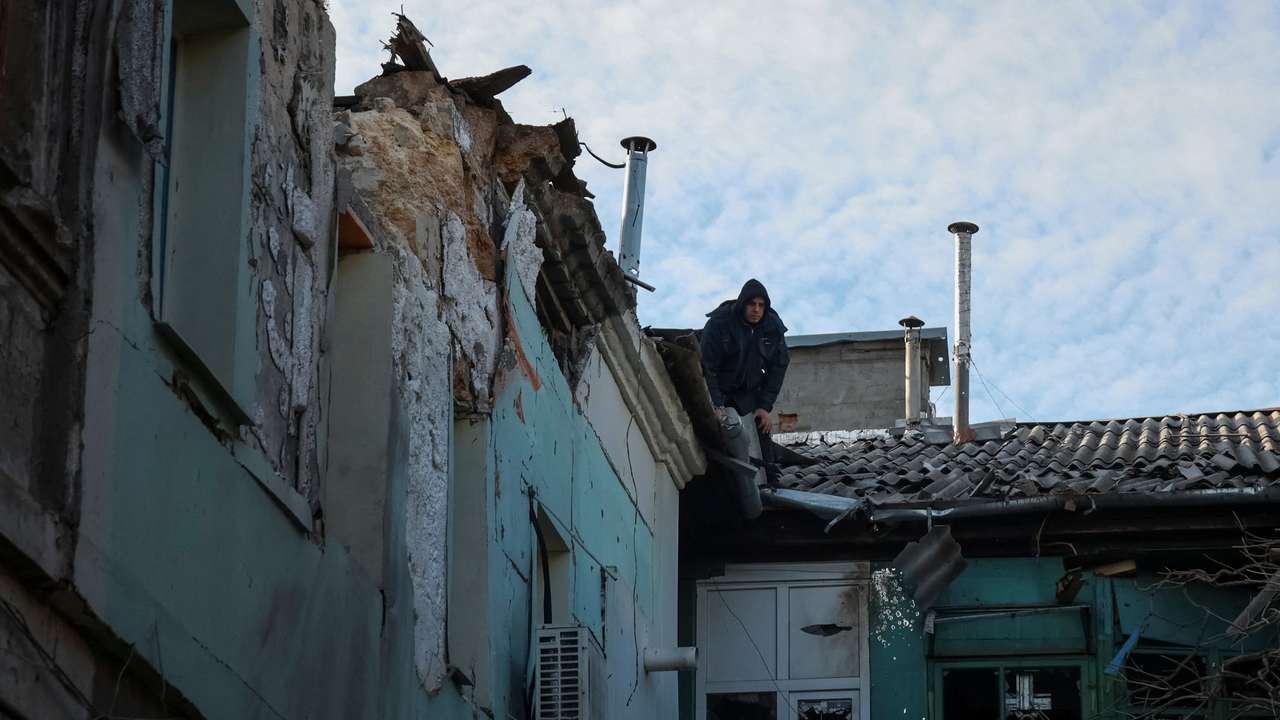 Aftermath of a Russian missile and drone attack in Odesa