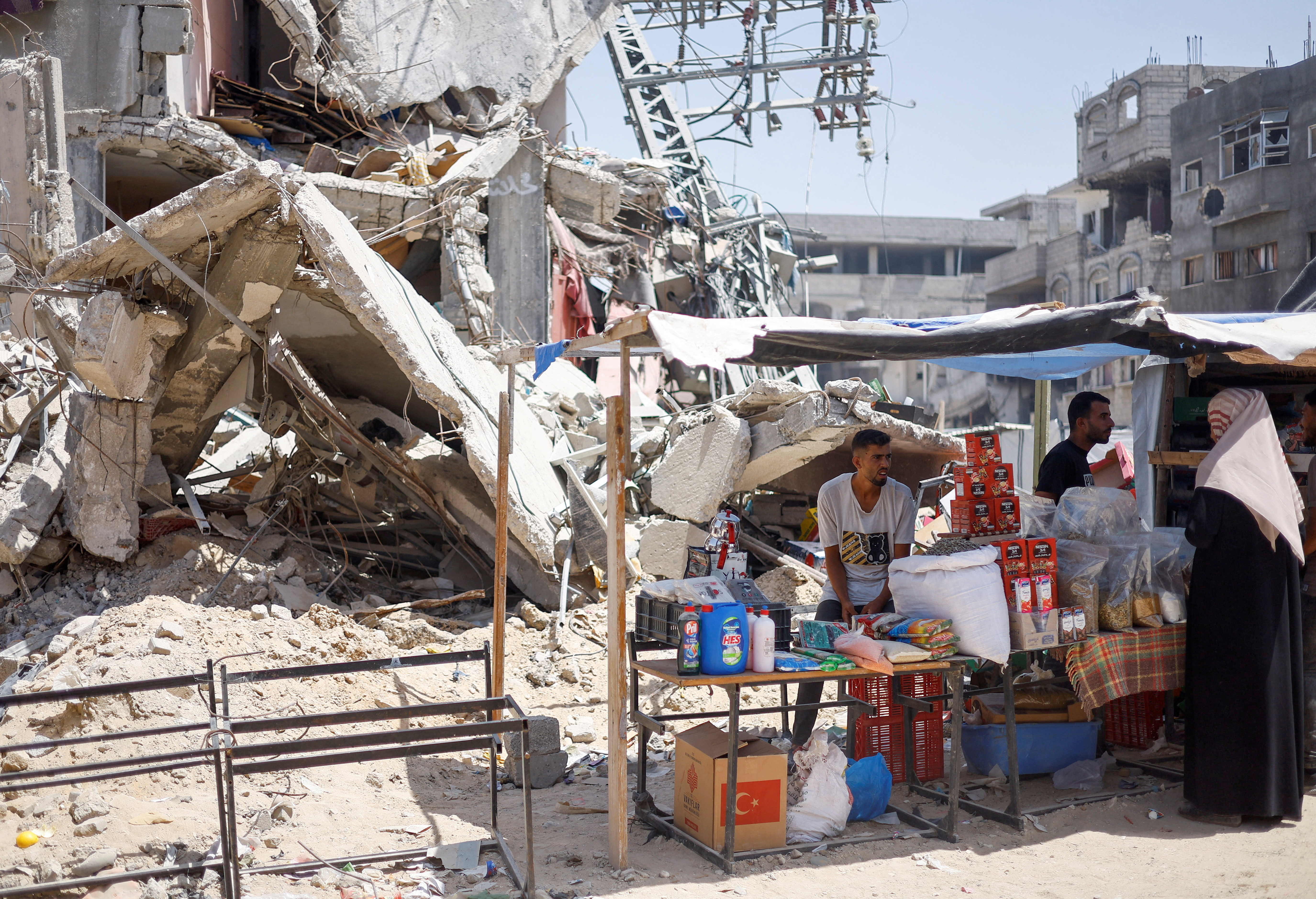FILE PHOTO: Aftermath of an Israeli strike, in Khan Younis