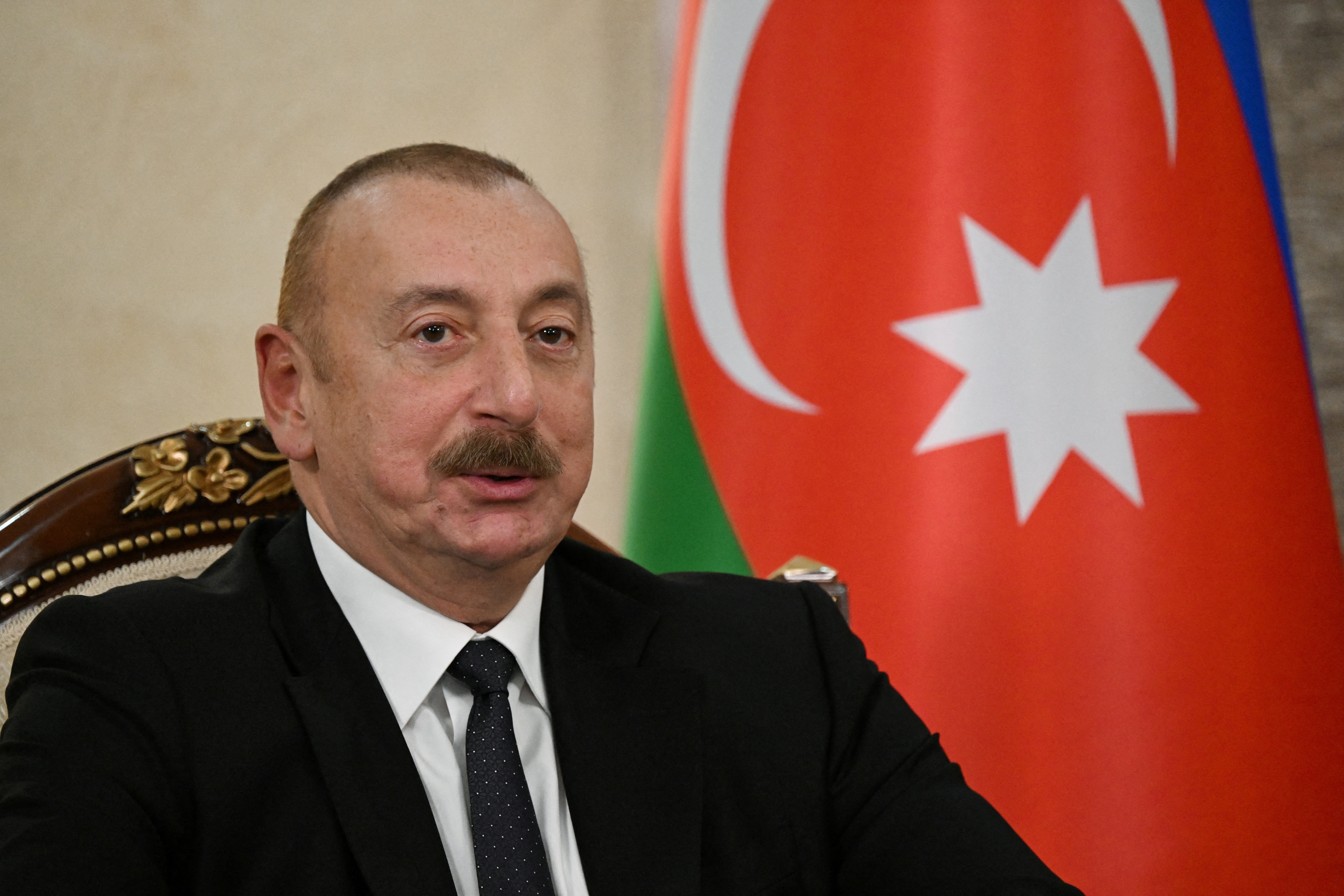 Russia's President Vladimir Putin meets with Azerbaijan's President Ilham Aliyev in Bishkek