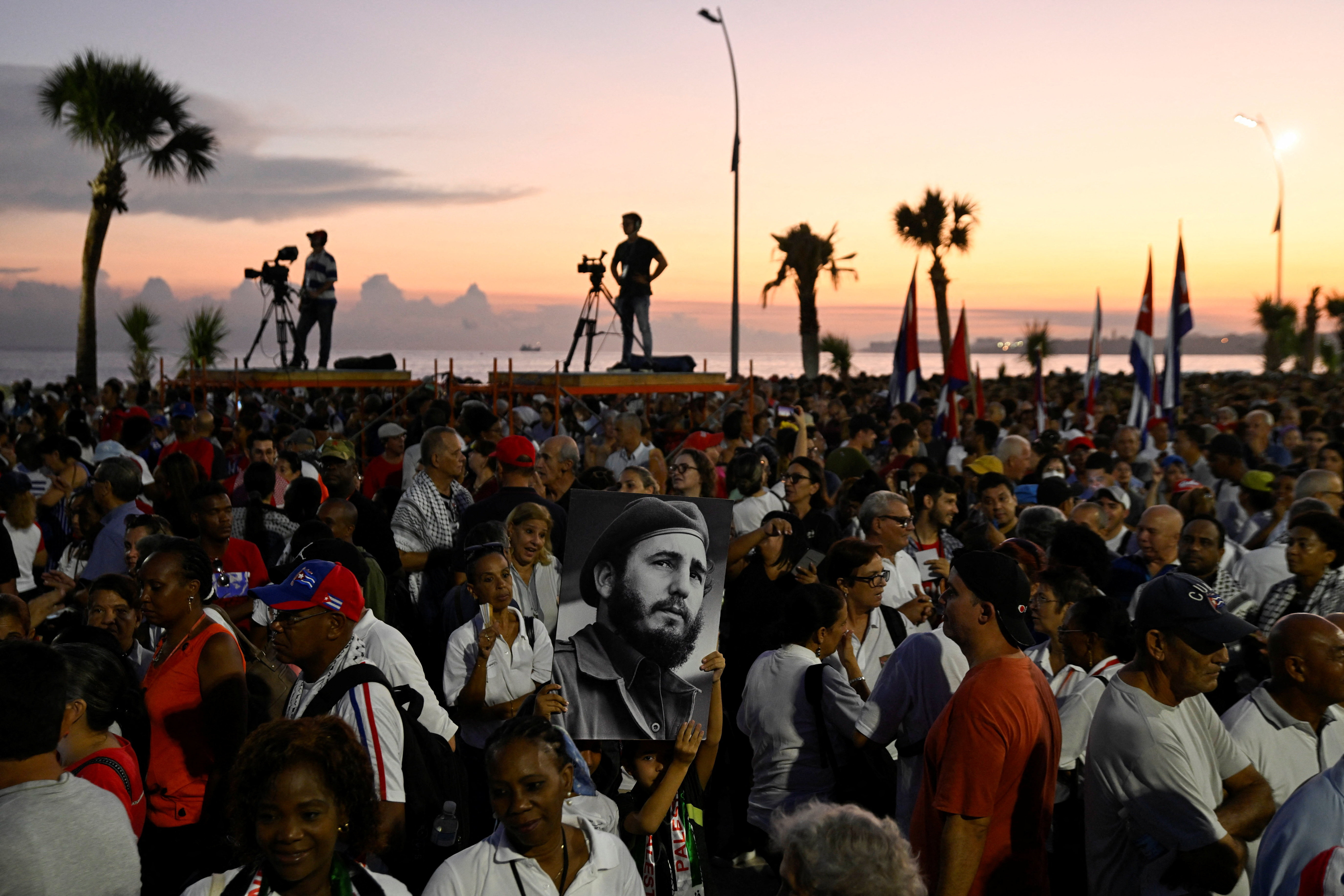 Cubans rally in support of Palestinians in Gaza, in Havana
