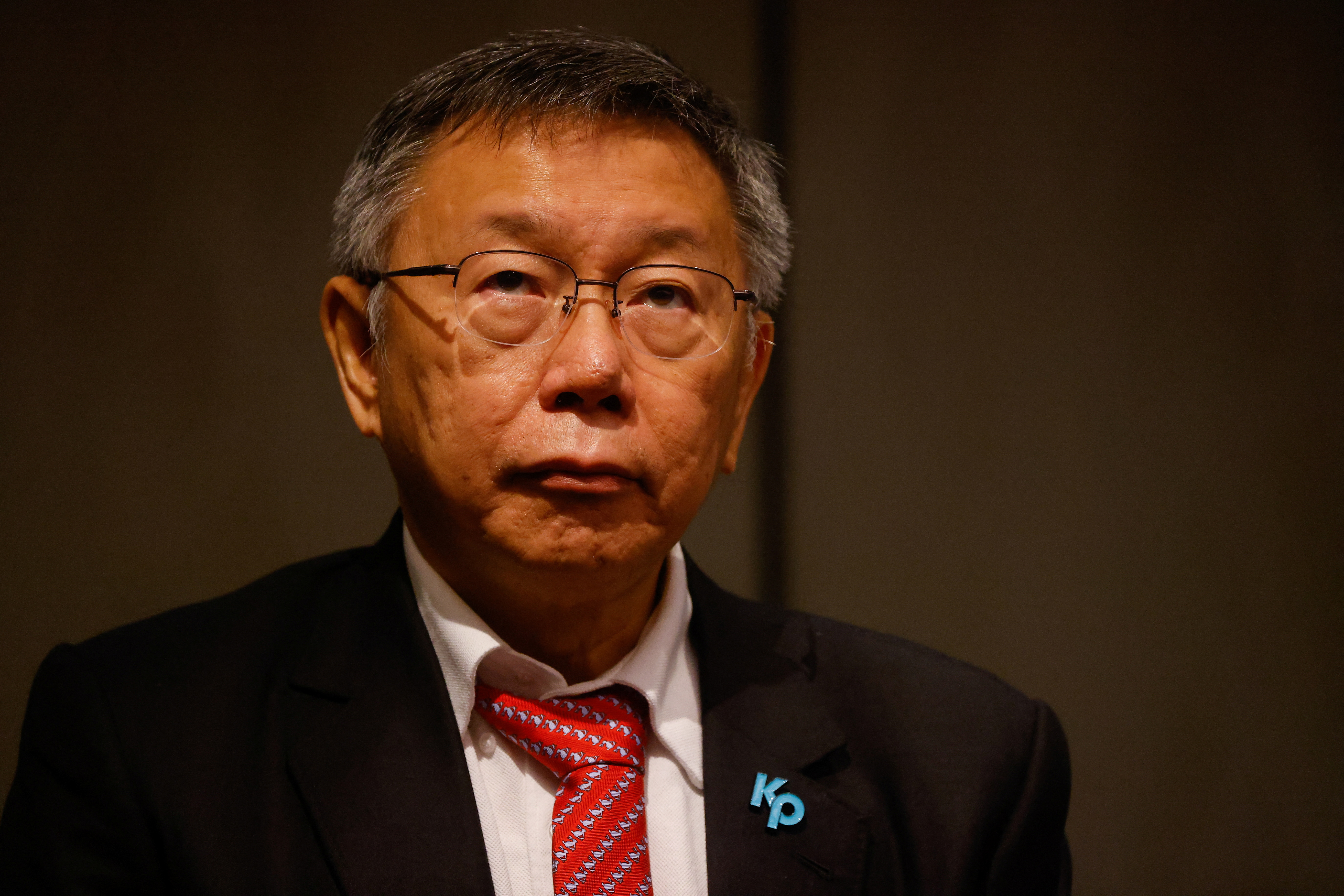 Taiwan People's Party (TPP) presidential candidate Ko Wen-je speaks to media in Taipei