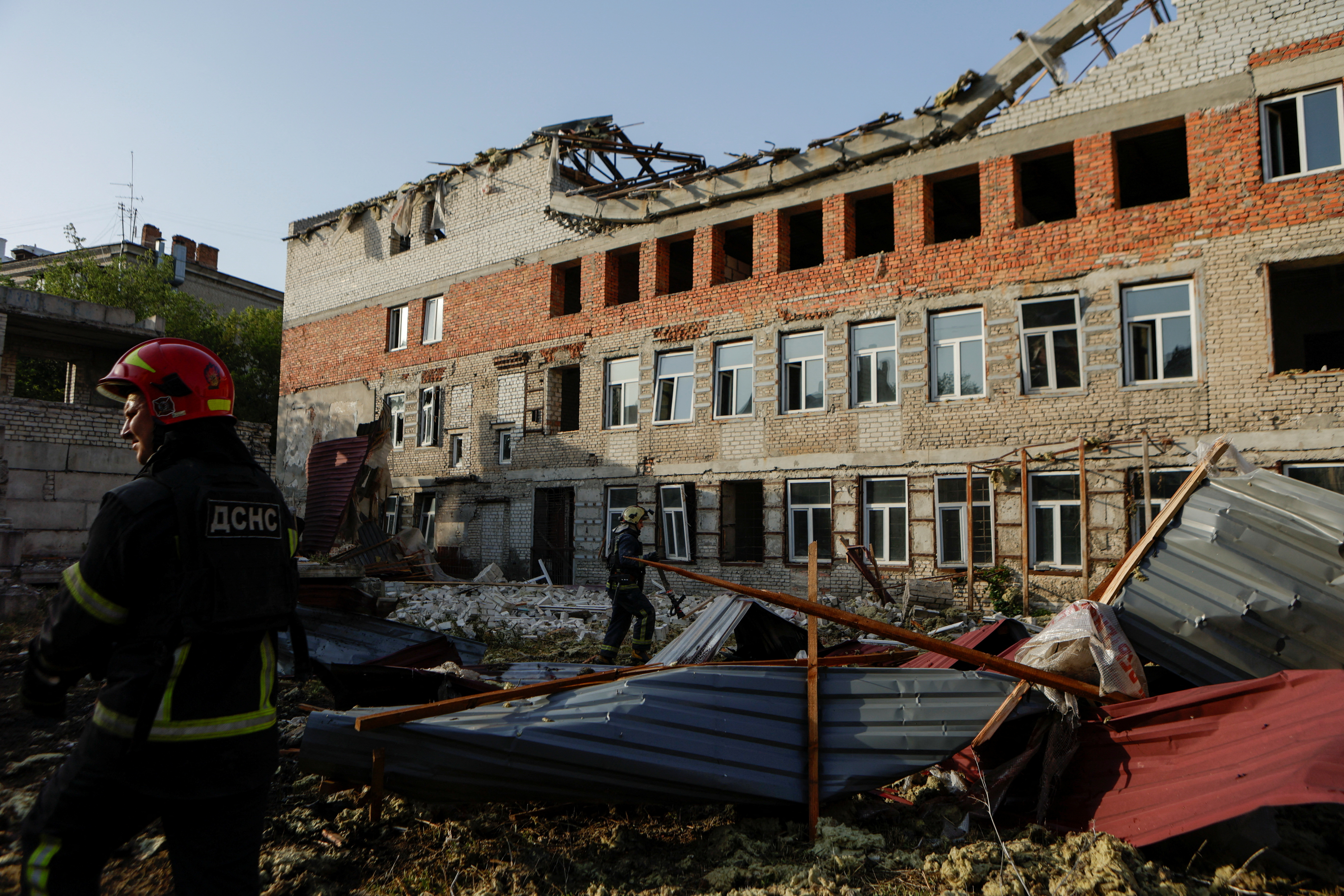 Aftermath of a Russian drone attack in Kharkiv