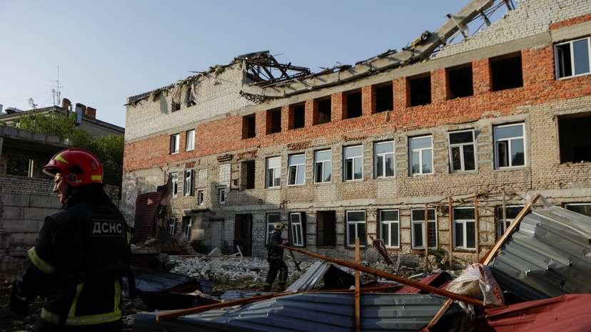 Aftermath of a Russian drone attack in Kharkiv